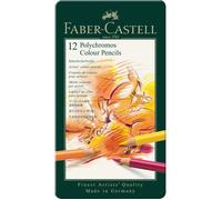 Faber-Castell - Crayons de couleur POLYCHROMOS - Étui en métal, 12 pièces