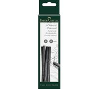 FABER-CASTELL - Charbon à dessin naturel Pitt 6-11 mm, 6 pièces