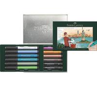 Faber-Castell - Coffret cadeau de stylos à encre Pitt Artist Pen New York | 12 stylos-pinceaux, collection City, encre de dessin indélébile pour le lettrage à la main, l'illustration et les croquis