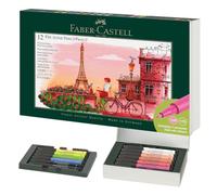 Faber-Castell - Coffret cadeau de stylos à encre Pitt Artist Pen Paris | 12 stylos-pinceaux, collection City, encre de dessin indélébile pour le lettrage à la main, l'illustration et les croquis