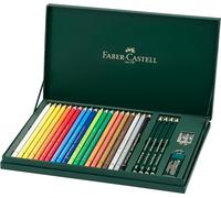 Faber-Castell Coffret cadeau Mixed Media Polychromos – 24 Polychromos + 4 Castell 9000