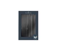Faber-Castell 202189 - Coffret cadeau Essentio aluminium noir, avec stylo plume, stylo à bille et étui à stylos, set d'écriture élégant