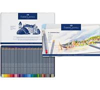 FABER-CASTELL - Coffret de crayons aquarellables Goldfaber Aqua, 36 pièces | Crayons aquarellables incassables et entièrement lavables à l'eau, présentés dans un étui métallique