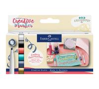 FABER-CASTELL - Coffret de marqueurs créatifs Goldfaber, 6 feutres | Stylos de calligraphie résistants à l'eau pour une écriture créative, Bold Calligraphy
