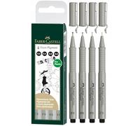 Faber-Castell Stylo à encre ECCO PIGMENT 167004 0,2-0,8 mm Lot de 4 Noir