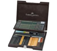 Faber-Castell Coffret en bois Pitt Monochrome – Crayons et craies