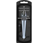 FABER-CASTELL 574474 - Compas à réglage rapide Grip bleu ciel, pièces de rechange et mines de compas incluses