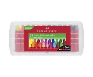 FABER-CASTELL Craies triangulaires à la cire Jumbo, étui 24