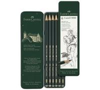 FABER-CASTELL Crayon graphite CASTELL 9000, étui métal de 6