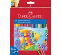 Faber-Castell Crayons de couleur aquarelle pour enfants, étui carton de 48 pièces