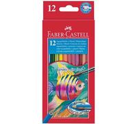 Faber-Castell Crayons aquarellables 114425 - 24 couleurs + pinceau - pour enfants et adultes
