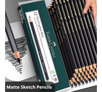 Faber-castell - ensemble de crayons mats en Graphite HB 2B 4B 6B 8B 10B 12B 14B, ombrage, écriture, croquis, dessin, papeterie fournitures d'art 12 pièces 10B