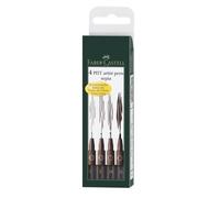 FABER-CASTELL Feutre PITT artist pen, étui de 4, sépia