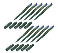 Faber-Castell - Finepen, feutre fin bleu 0,4 mm, lot de 10 | Lignes fines pour l'écriture, le dessin et le travail avec des pochoirs
