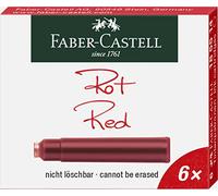 Faber-Castell Flacon d’encre Lot de 6 cartouches d'encre standard Tintenpatrone Standard 6er rouge