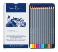 Faber-Castell Goldfaber Aqua Boite métal de 12 crayons de couleur aquarellables