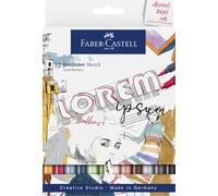 FABER-CASTELL - Goldfaber Sketch Marker, 12 couleurs | Marqueurs à l'alcool à séchage rapide et à fort pouvoir couvrant, avec pointe pinceau et pointe fine