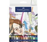 FABER-CASTELL - Goldfaber Sketch Marker, 24 couleurs | Marqueurs à l'alcool à séchage rapide et à fort pouvoir couvrant, avec pointe pinceau et pointe fine