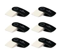 FABER-CASTELL - Gomme Sleeve Mini noire, 6 pièces | Effacement propre et sans traces dans un format compact