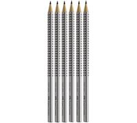 Faber-Castell Jumbo Grip 111900 Lot de 6 crayons à papier, dureté 2 = B