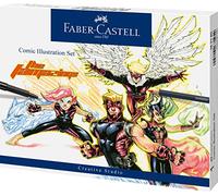 Faber-Castell - Kit bande dessinée Pitt Artist Pen, 15 pièces | Encre de dessin résistante à l'eau et à la lumière, avec stylos d'artiste et accessoires
