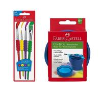 FABER-CASTELL - Kit de Peinture avec Godet à Eau et pinceaux, 5 pièces | Accessoires de peinture pratiques pour l'école, les loisirs et les projets créatifs