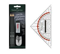 FABER-CASTELL - Kit d'examen avec équerre, crayons et accessoires