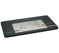 FABER-CASTELL - Kit Pitt Monochrome, 33 pièces, étui métallique | Kit monochrome comprenant des crayons et des craies d'artiste ainsi que des accessoires pour les croquis