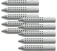 Faber-Castell - Lot de 10 gommes triangulaires Grip 2001 (gris