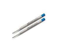 Faber-Castell Lot De 2 Recharges Stylo Bille Pointe Moyenne Grande Contenance Bleu
