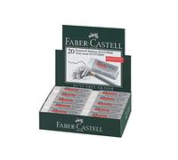 Faber-Castell Lot de 20 gommes blanches sans poussière - Effacement doux, bord confortable, sans latex, idéal pour effacer le plomb noir pour l'école, le bureau et la maison