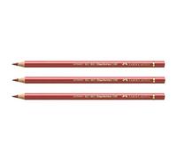 FABER-CASTELL Lot de 3 Crayons de couleur POLYCHROMOS Mine 3,8mm à l'Huile Rouge Venise