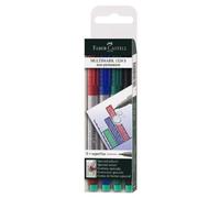 Faber-Castell Lot De 4 Marqueurs Pour Cd Multimark Solubles Dans L'eau Pointe Env 0,4 Mm (Différents Coloris) (Import Allemagne)