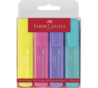 Faber-Castell Surligneurs TL 1546 – Étui 4 pièces, couleurs pastel, pointe biseautée 1–5 mm