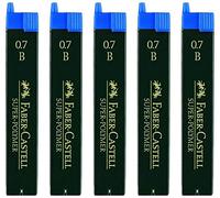 Faber-Castell Lot de 5 mines super polymères (0,7 B, quantité 5)