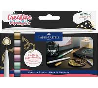 FABER-CASTELL - Lot de 6 marqueurs Goldfaber Creative Metallic Moments