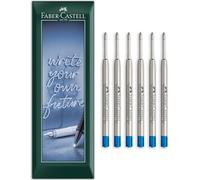 Faber-Castell Lot de 6 recharges pour stylo à bille - Pointe moyenne - Pointe moyenne (Bleu)