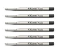 Faber-Castell Lot De 6 Recharges Pour Stylo Bille Grand Volume Pointe B Noir