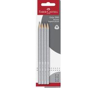 FABER-CASTELL - Lot de crayons Grip 2001, 4 crayons ergonomiques | Avec les duretés H, HB, B et 2B pour l'écriture et le dessin, crayons en bois avec mine résistante à la casse