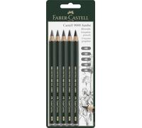 FABER-CASTELL - Lot de crayons Jumbo Castell 9000, 5 pièces | Crayons d'artiste Jumbo, duretés HB à 8B, pour l'écriture, l'esquisse et le dessin
