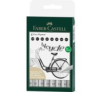Faber-Castell Fineliner Ecco Pigment 166008 – étui 8 pièces, noir