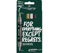FABER-CASTELL - Lot de marqueurs acryliques Multimark, 4 couleurs