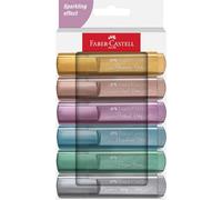Faber-Castell Surligneur Textliner 46 Metallic – pointe biseautée, couleurs métalliques – étui de 6
