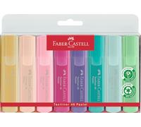 Faber-Castell 154681 - Set de surligneurs TL 1546, étui de 8 pièces, couleurs pastel, pointe biseautée longue durée, largeur de trait 1-5 mm