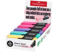 Faber-Castell - Lot de surligneurs TXTLNR, 10 marqueurs pastel | Surligneurs compacts à pointe biseautée et 4 couleurs pastel délicates, mini-surligneurs pour enfants et adultes
