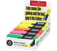 Faber-Castell - Lot de surligneurs TXTLNR, 10 surligneurs fluo | Surligneurs compacts à pointe biseautée et 4 couleurs néon vives, mini-surligneurs pour enfants et adultes