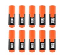 Faber-Castell - Lot de surligneurs TXTLNR, 10 surligneurs orange fluo | Surligneurs compacts à pointe biseautée orange fluo, mini-surligneurs pour enfants et adultes