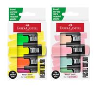 Faber-Castell - Lot de surligneurs TXTLNR, 8 surligneurs fluo et pastel | Surligneurs compacts aux couleurs fluo et pastel, mini-surligneurs pour enfants et adultes