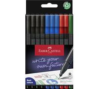 FABER-CASTELL - Lot Grip Finepen, 10 feutres fins, 0,4 mm | Forme triangulaire ergonomique avec zone de préhension pour un dessin précis