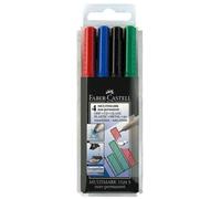 Faber-Castell Feutre multiusage MULTIMARK S non permanent - Pointe extra fine - Étui de 4